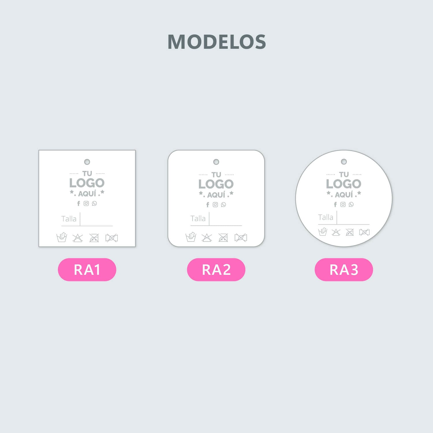 Etiquetas para ropa 5x5cm