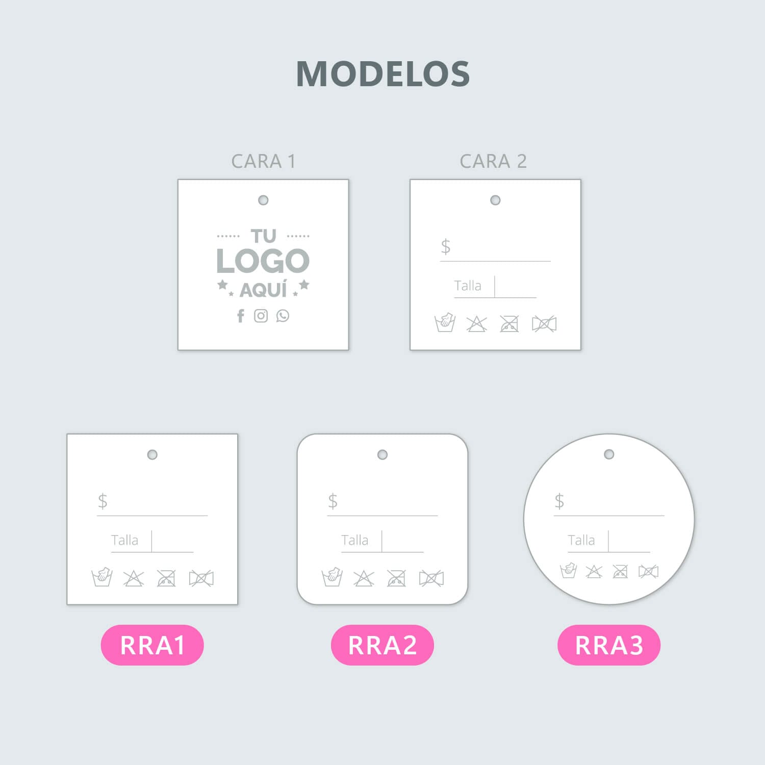 Etiquetas para ropa 5x5cm - Imagen 2