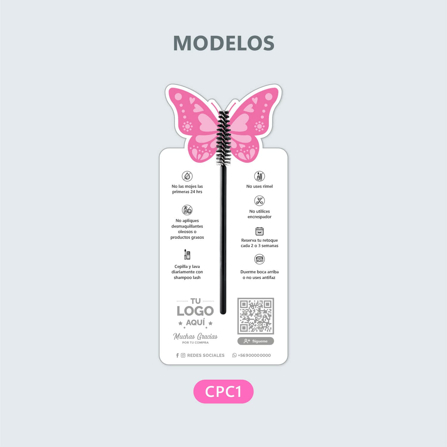 Tarjetas Mariposa de cuidados para pestañas, 6x13cm - Imagen 4