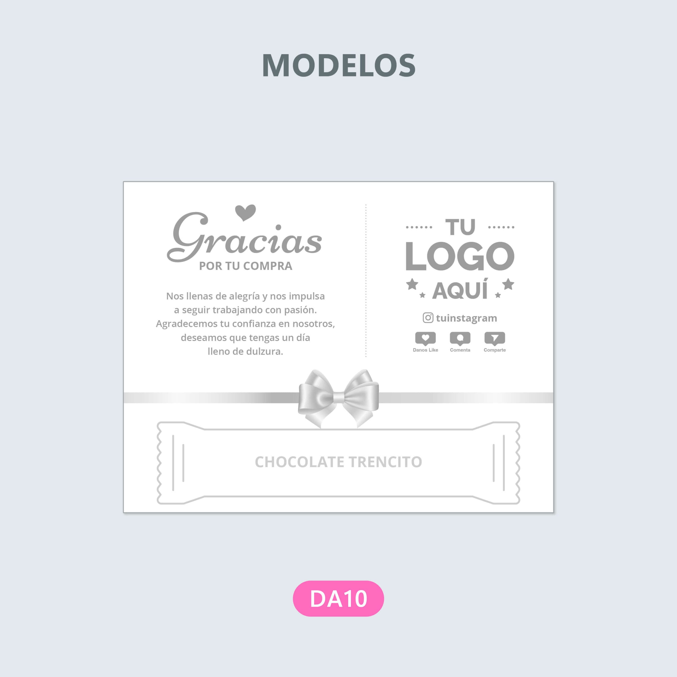 Tarjeta 13x10cm, una cara + Chocolate trencito - Imagen 2