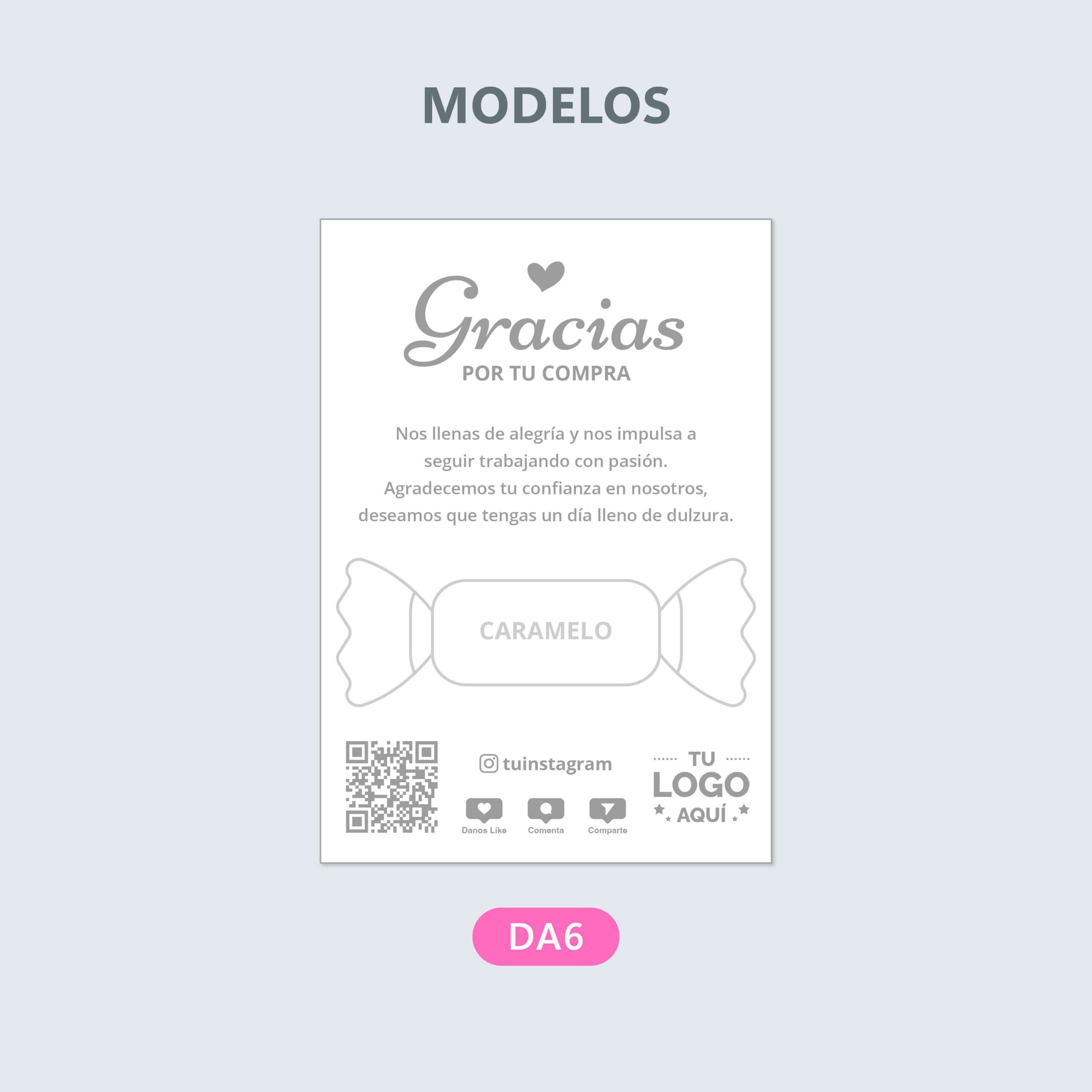 Tarjetas 10x7cm, una cara + Caramelo - Imagen 2