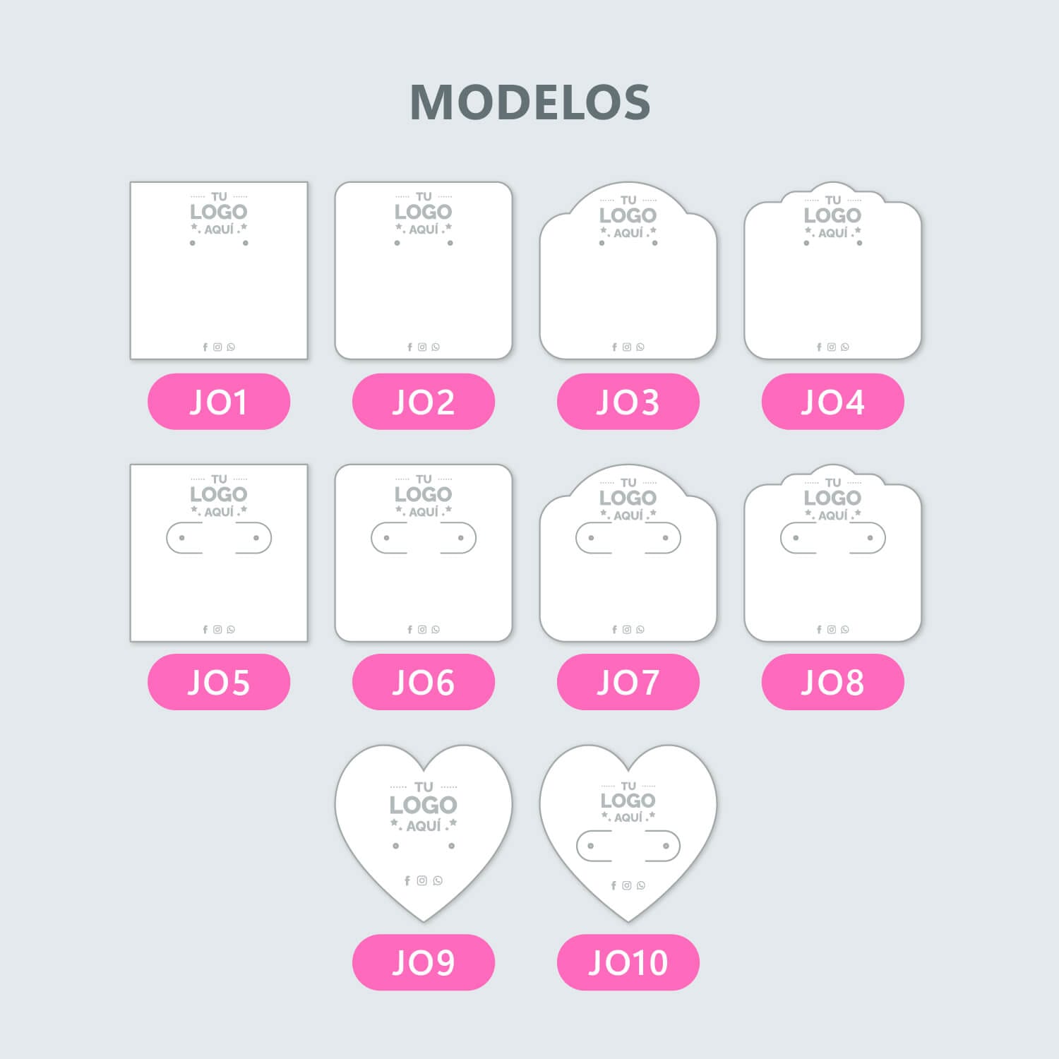 Etiquetas para aros y collar 8x8cm