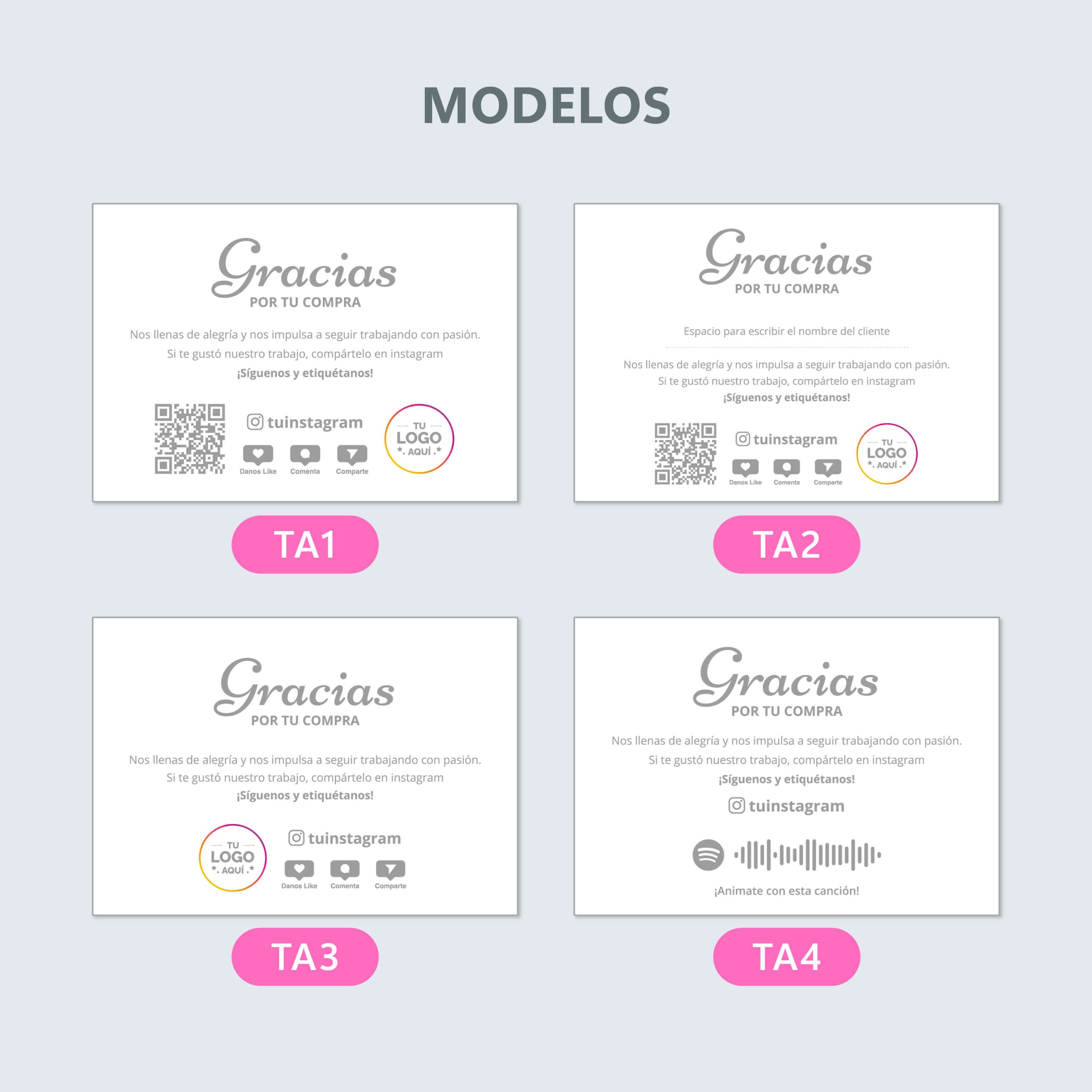 Tarjetas de Agradecimiento 10x7cm