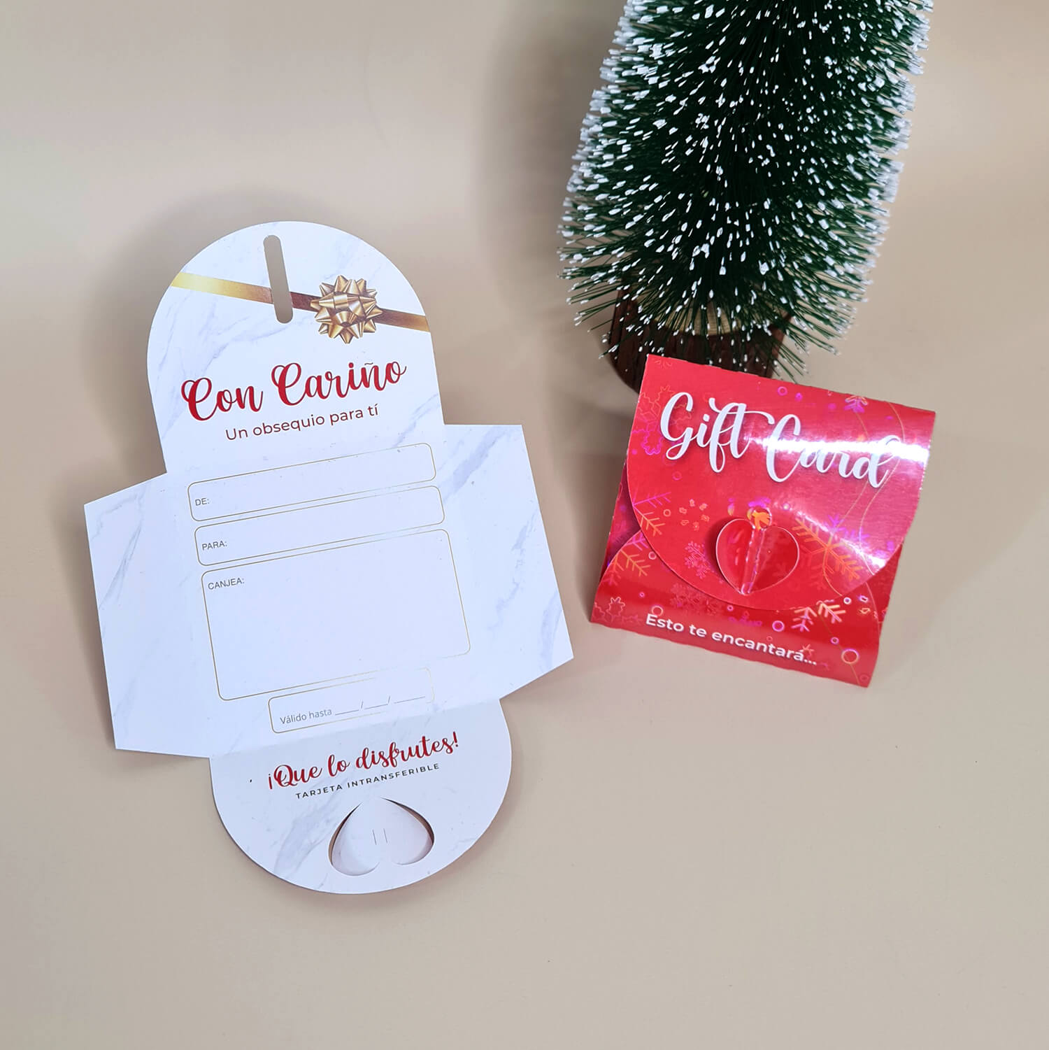 Gift Card Desplegable 8x8cm Navideña